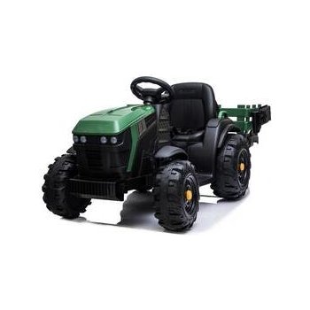 MaDe elektrický traktor s přívěsem černá zelená