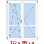 Soft Dvoukřídlé balkonové dveře s příčkou otevíravé a sklopné Oregon/Bílá 150 x 190 cm – Sleviste.cz