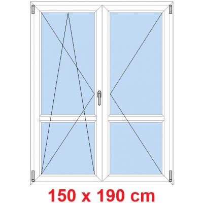 Soft Dvoukřídlé balkonové dveře s příčkou otevíravé a sklopné Oregon/Bílá 150 x 190 cm – Sleviste.cz