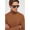 Pánský rolák Tommy Hilfiger bavlněný svetr s golfem MW0MW33453 hnědá
