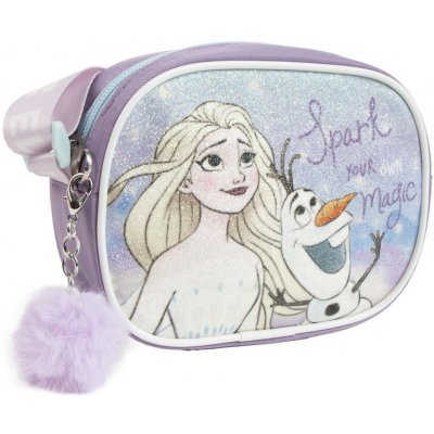 Cerda Dívčí kabelka FROZEN Elsa a Olaf glitter fialová 14,5x10,5x4 cm – Hledejceny.cz
