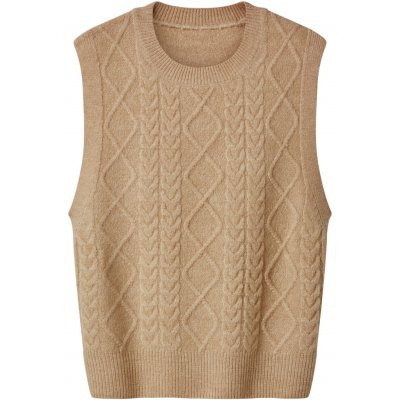 esmara Dámský pletený svetr bez rukávů béžová – Zboží Dáma