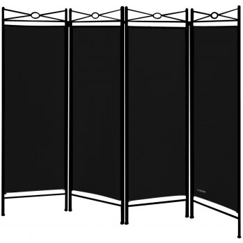 Casaria 4dílný paraván skládací černý 180 x 163 cm 101163