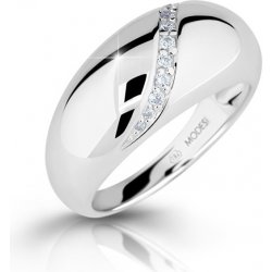 Modesi Nepřehlédnutelný stříbrný prsten se zirkony M16017