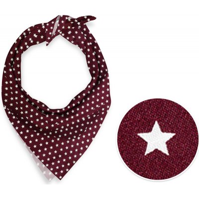 Biante balvněný šátek Sandra SA-351 Bílé hvězdičky na tmavě červeném
