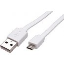 Roline 11.02.8761 USB 2.0 kabel, USB A(M) - microUSB B(M), 1m, plochý, bílý