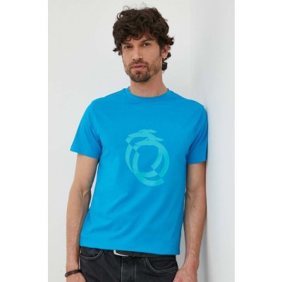 Trussardi tričko s potiskem TRU1MTS01 modrá
