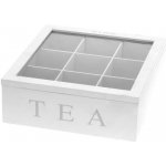 Home Styling Collection Dřevěná na Čaj TEA 9 přihrádek bílá – Zboží Dáma
