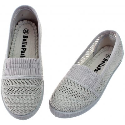 Dětské baleríny prodyšné lehké s perforací na léto 6275 šedé – Zboží Dáma