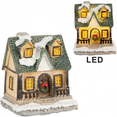 Clayre & Eef Dekorace malinký svítící béžový domek Manon LED - 5*5*6 cm – Hledejceny.cz