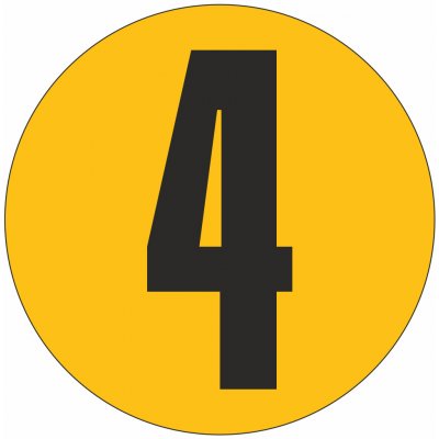 Podlahové číslo - 4 podlahové samolepky průměr 200 mm – Zboží Dáma