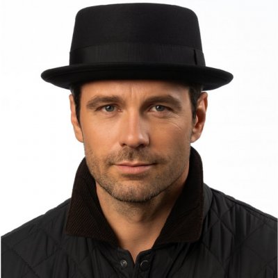 Fiebig Headwear since 1903 Plstěný klobouk porkpie černý – Zboží Dáma
