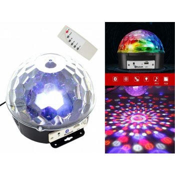 Jenifer LED disko guľa 6x3W RGBV USB SERVO MP3 s diaľkovým ovládaním