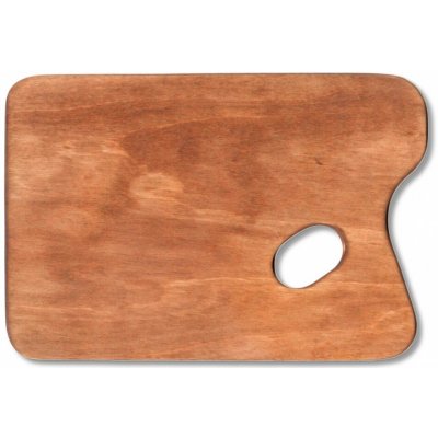 Dřevěná malířská paleta voskovaná 165×245 mm | malířská paleta dřevěná, obdélníková, voskovaná, překližka, míchání barev, úchop, akryl, tempera, olej – Sleviste.cz