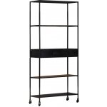 Nabytek XL Knihovna 80x35x180 cm hrubé mangovníkové dřevo a železo – Sleviste.cz