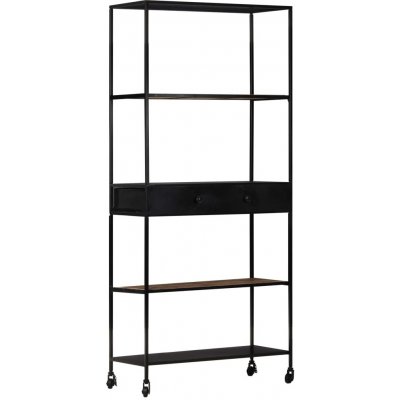 Nabytek XL Knihovna 80x35x180 cm hrubé mangovníkové dřevo a železo – Sleviste.cz