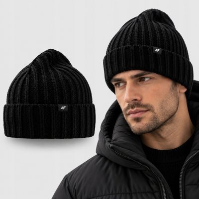4F zimní beanie čepice na zimu černá – Hledejceny.cz