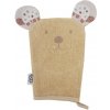 Mycí houba a žínka Eko EKO žínka bavlněná s oušky Bear Beige 20x15 cm