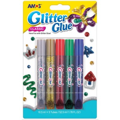 Glitrové lepidlo duhové 5 ks - classic – Sleviste.cz
