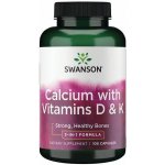 Swanson Calcium with Vitamins D & K 3-in-1 100 kapslí – Hledejceny.cz