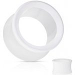 Šperky4U akrylátový tunel do ucha bílý TN01004W-03 – Zboží Mobilmania