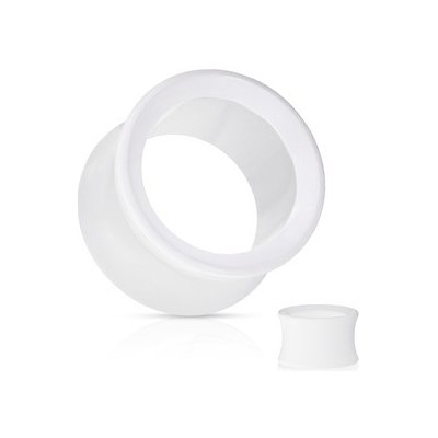 Šperky4U akrylátový tunel do ucha bílý TN01004W-03 – Zboží Mobilmania