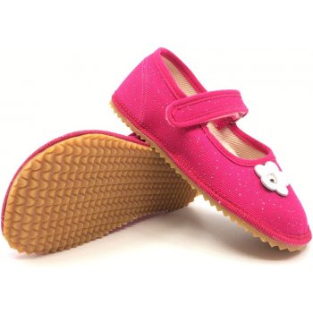 Beda barefoot bačkory růžová třpytka zúžené BF 060010 W 02