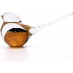 Artcristal Bohemia Skleněný ptáček 02 Zlatý topaz / Černá,, 15 cm | České hutní sklo – Hledejceny.cz