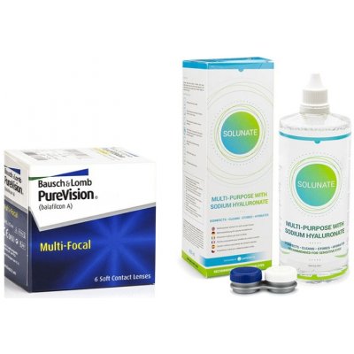 Bausch & Lomb PureVision Multi-Focal 6 čoček + Solunate Multi-Purpose 400 ml s pouzdrem – Hledejceny.cz