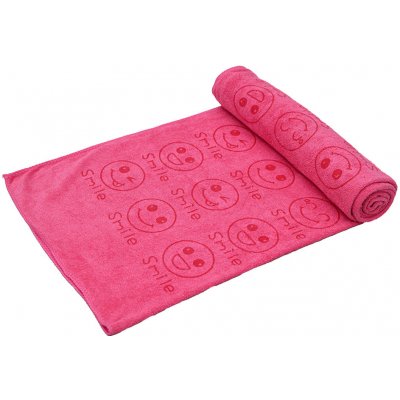 Textilomanie rychleschnoucí osuška 160 g/m2 70 x 140 cm smajlík růžová – Zboží Mobilmania