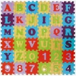 Teddies Pěnové puzzle abeceda a čísla mix barev 36ks 15x15x1cm – Sleviste.cz