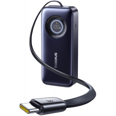 Baseus - Power Bank Enercore CR11 E0027H00 - s vestavěným kabelem Type-C, 20 000 mAh, 67 W, přenosný design, digitální displej - černá | Zboží Auto