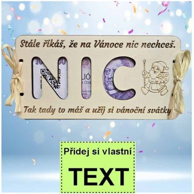 Bezvadný dárek Dřevěná vánoční obálka na peníze 1 – Zboží Dáma