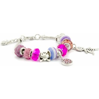Murano náramek z vinutých perel Dora růžový k narození holčičky 100018120