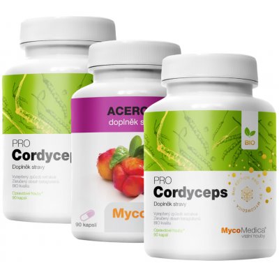 MycoMedica Cordyceps PRO 2× 90 kapslí + Acerola 90 kapslí – Hledejceny.cz