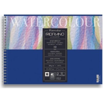Fabriano Blok na akvarel A4 Cold pressed 12 listů 21x29,7 cm 300g/m² kroužková vazba – Sleviste.cz