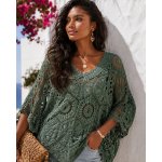 Fashionweek Bavlněná krajková halenka boho UB-ACARIO Khaki – Zbozi.Blesk.cz