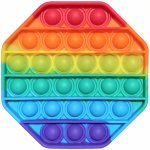Antistresová hračka Pop it osmiúhelník rainbow