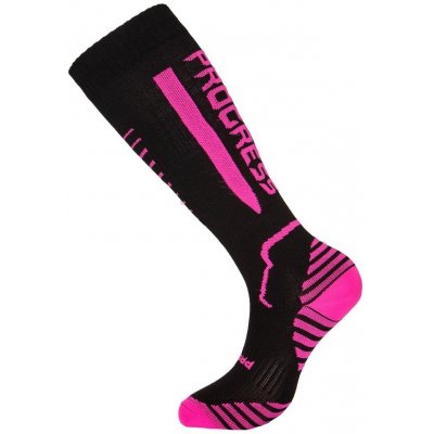 Progress COMPRESS SOX kompresní podkolenky černá/neon růžová – Zboží Mobilmania