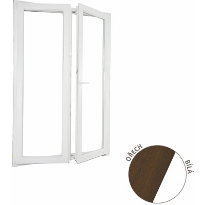 Aluplast dvoukřídlé balkonové dveře ořech/bílé 160 x 210 cm Pravé – Hledejceny.cz