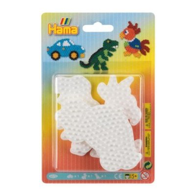 Podložka na zažehlovací korálky Hama MIDI auto,papoušek,dinosaurus plast 3ks na kartě 12x18x3cm – Zbozi.Blesk.cz