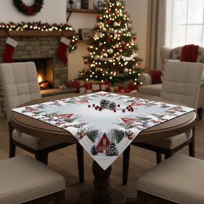 Mybesthome Vánoční ubrus SNOWMANS FRIENDS 85x85 cm – Zboží Dáma