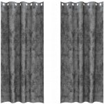 Velurové závěsy 2 ks s kroužky šedé 245x140 cm – Hledejceny.cz