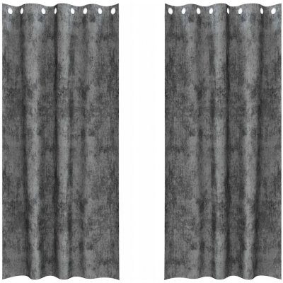 Velurové závěsy 2 ks s kroužky šedé 245x140 cm – Hledejceny.cz