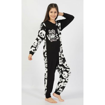 Dětský overal na spaní Panda černá – Zboží Dáma