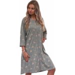 Dámský župan na zip pro plnoštíhlé šedobéžový s růžovými lístky 1G0717 béžová – Hledejceny.cz