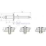 Nýt DIN 7337 Al/st 4,8x35 hl.16 ZB Cr3+ Balení: 150 ks KEJSA48035EF5K – Sleviste.cz