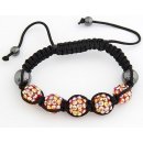 Náramek Shamballa náramek s černými korálky SSBSM-02