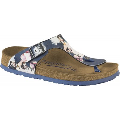 Birkenstock Papillio Gizeh Painted Bloom měkká stélka navy