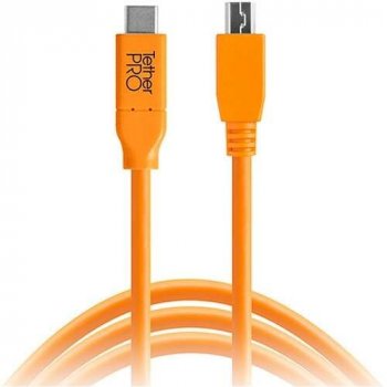 Tether Tools CUC2415-ORG USB-C na 2.0 Mini-B 5-Pin, 4,6m, oranžový